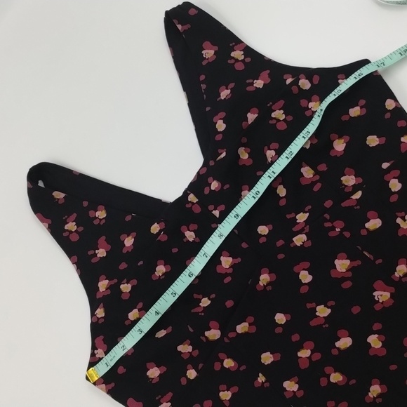 CAbi camisole tank style # 4207 Black Cropped Pink Floral Size Medium stretch - Picture 9 of 11